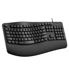 RECCAZR Ergonomic Keyboard, Wired Computer USB Keyboard with Wrist Rest, Spil...