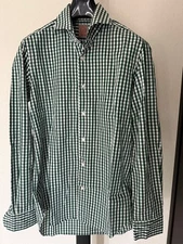 Excellent Condition Janji Green & White Gingham Check Long Sleeve Shirt 39