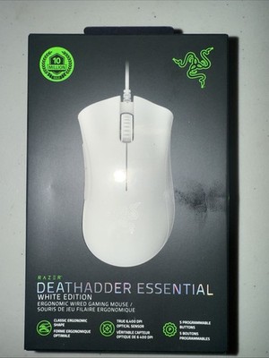 Razer DeathAdder Essential Wired Optical Gaming Mouse White - NEW SEALED BOX