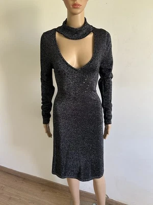 Robe argentée pailletée à manches longues Guess taille M excellent état  - Photo 1/4