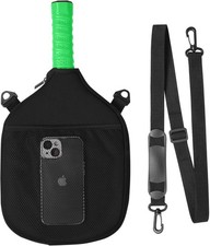 Water Resistant Pickleball Paddle Cover  Protective Carry Case w/Pockets, Adjus