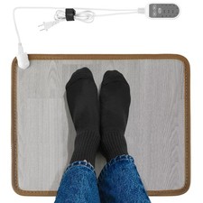 Heated Floor Mat - Foot Warmer Under Desk, 15.7x19.7in Heated Feet Rest for