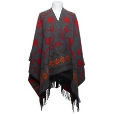 Desigual, Poncho, Größe: ONE SIZE, 19WAIA02, Grau/Rot/Orange #UjS