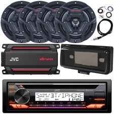 JVC KD-T92MBS CD Receiver, 4x 6.5" Black Speakers, 4CH Amplifier, Accessories