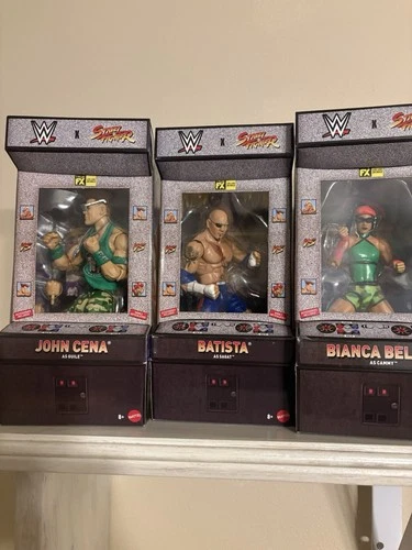 Mattel WWE x Street Fighter Elite Articulated Figures John Cena Batista Bianca …