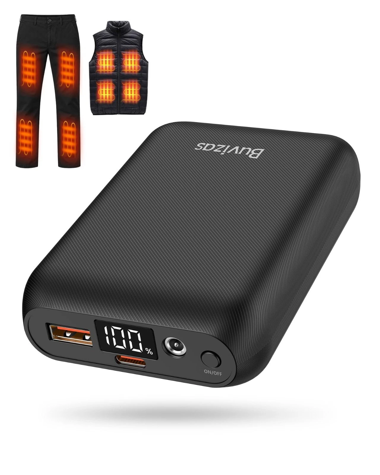 16000mAh Rechargeable Battery Pack for Heated Vest, LED Display, Portable Power - product detail image 2