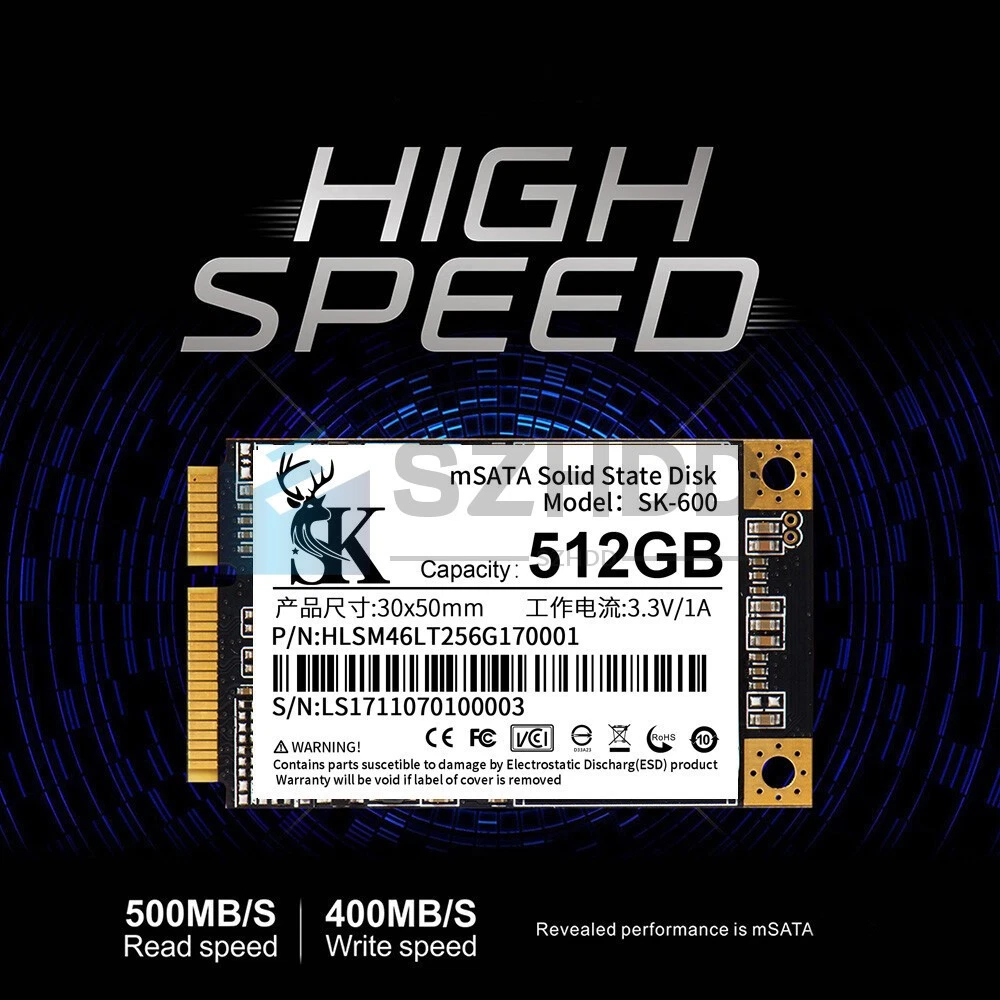 GAMERKING SSD MSATA 512GB | Unità A Stato Solido Interna SATA III 6Gb/s | 3D NAND | Per Laptop E Desktop | 3 Anni Di Garanzia - 4