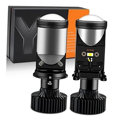 YSY 2Pcs 60W/Pair Lamp H4 Led Mini led Lens Projector Car Headlight H4 Black