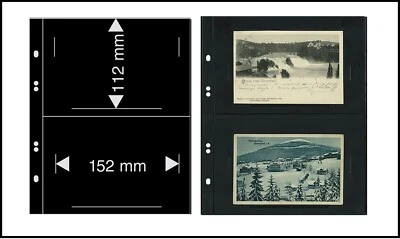 10-LINDNER-MU1331-Multi-Collect-Postkartenhüllen-2-Taschen-152x112mm-Schwarz