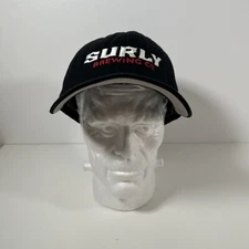 Surly Brewing Co FlexFit S/M Black White Red Embroidered Hat Cap - EXC COND