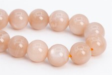 10MM Genuine Natural Peach Moonstone Grade A Round Gemstone Loose Beads 7.5"