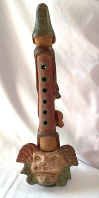 Peruvian Recorder VTG TALL PHALLIC PERUVIAN CLAY FLUTE RECORDER MUSICAL INSTRUMENT - FREE ...