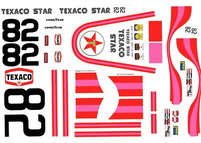 #82 JANET GUTHRIE TEXACO STAR 1980 1/24th 1/25th Scale Nascar Waterslide Decals