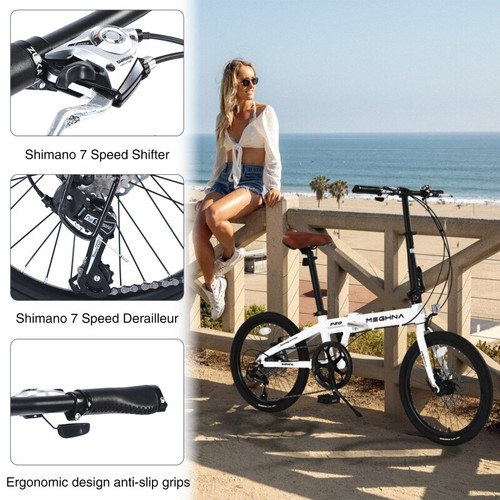 20 inch Folding Bicycle 7 Speed Folding City Bike Lightweight for Teens & Adults - Picture 6 of 8