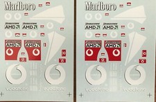 TWO SHEETS WATER SLIDE SILK SCREENED DECALS 1/18 SCALE FERRARI 2001(?) PARTIAL