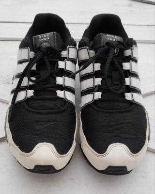 Black White NIKE Shox NZ Sneakers Youth 3Y Athletic Running