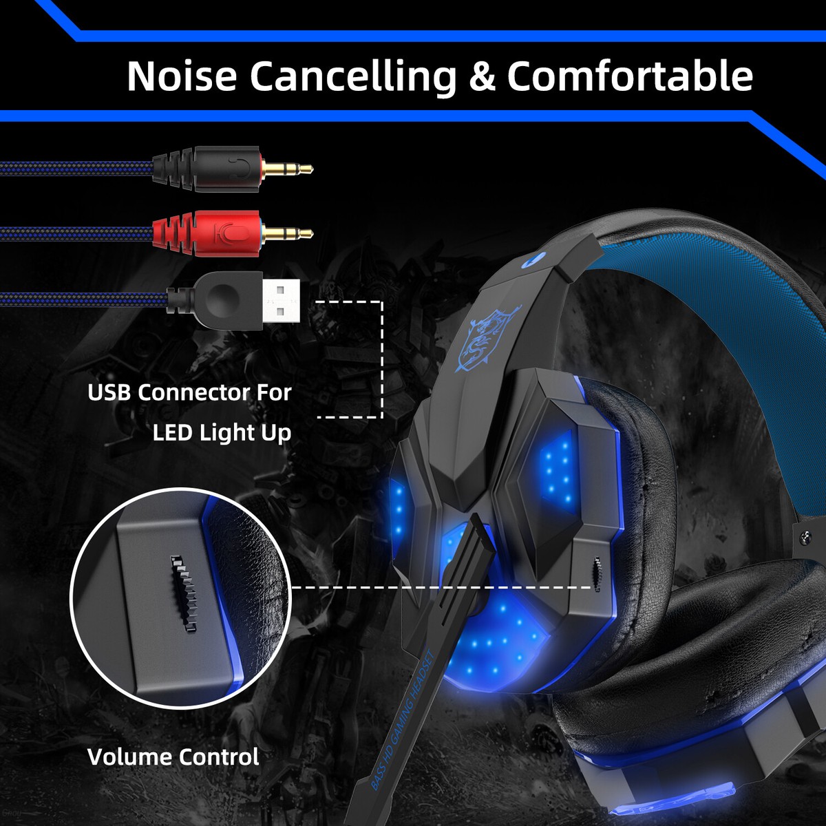 STEVVEX N43 Stereo Gaming Headset 7.1 Virtual Surround Bass Gaming Ear