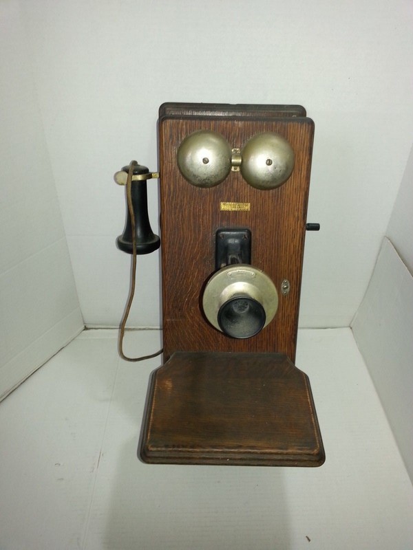 Antique Wall Phone Western Electric Company 250 W 20x9x12 inches with shelf  517