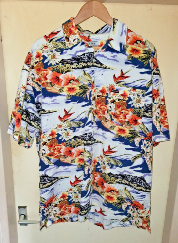 Vintage Lotus Hawaiian Floral Shirt Size XL Party Holiday BBQ Stag Night - Afbeelding 1 van 15
