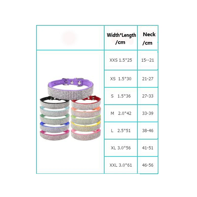 Bling Rhinestone Dog Collar Diamante Crystal Pet Necklace Cat Puppy Collar XS-XL - Image 4 of 4