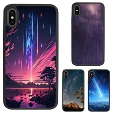 beautiful meteor shower For Motorola Apple iPhone Samsung Galaxy Hard Black Case
