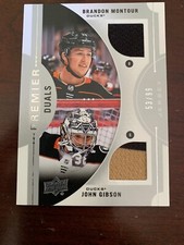 17/18 US Premier Dual Jersey Montour/Gibson Hockey Card #PD2-MG 53/99