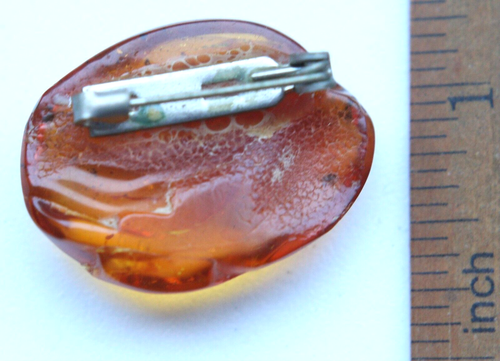 Vintage Amber Natural Yellow Brooch Pin 5.6 gram 波羅的海琥珀 - Picture 2 of 4