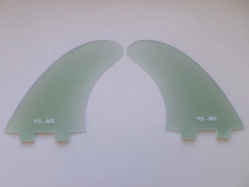 MR TWIN FIN SET solid fibreglass CLEAR surfboard surfing (set x 2) large fins
