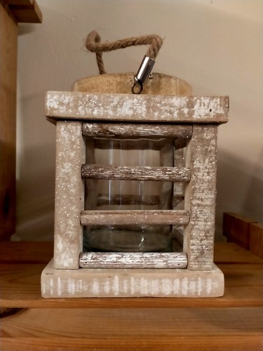Rustic Christmas Lantern Candle Holder - Picture 3 of 3