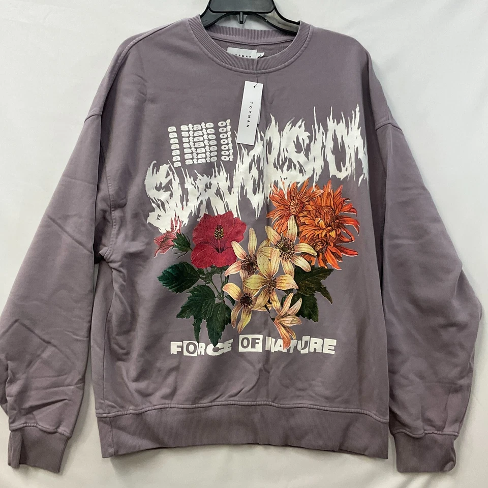 Толстовка мужская Topman Subversion размер L сиреневая с длинным рукавом вырез лодочкой - Изображение 2 из 4