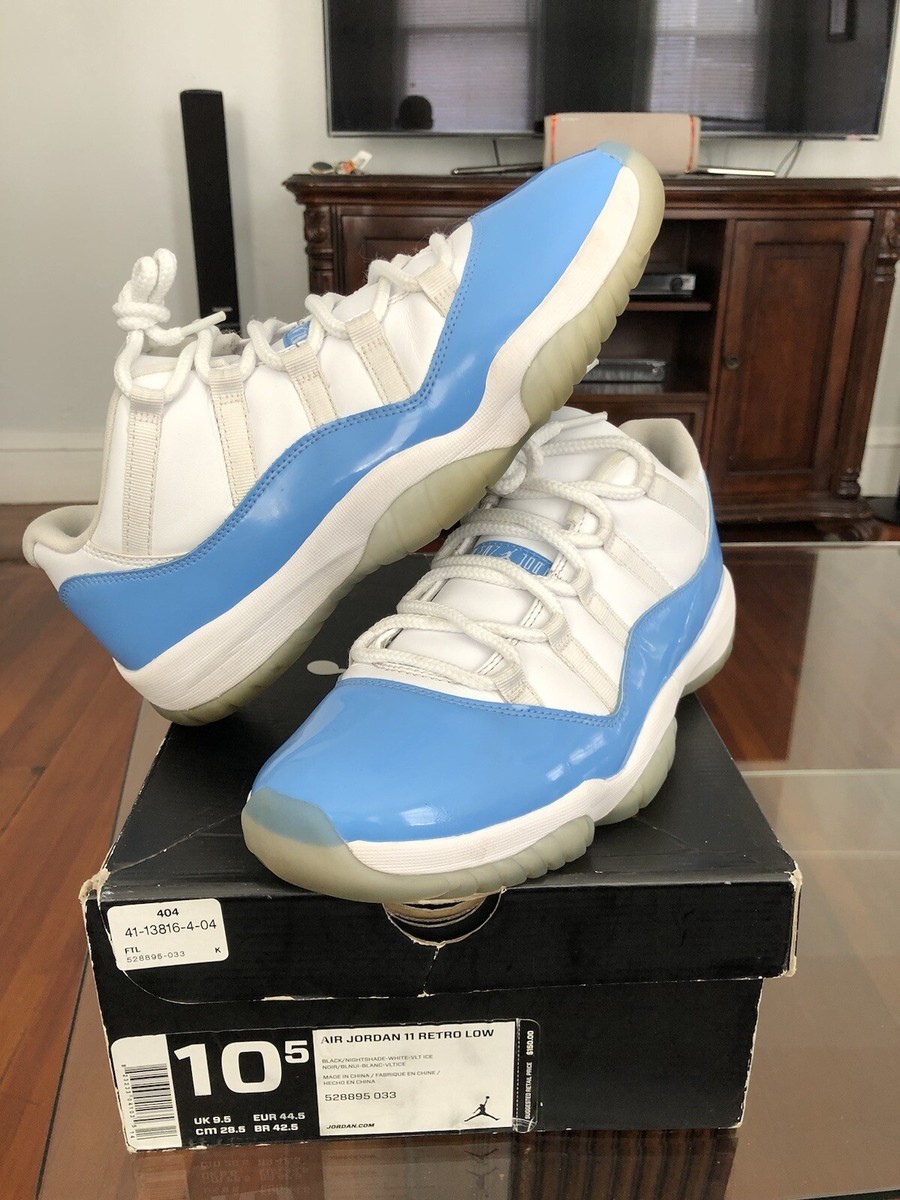 Nike Air Jordan Retro 11 Low UNC University Blue Pre-Owned Size 11 Nike Air Jordan 11 Retro Low UNC Carolina Blue 505836-106  main image 2