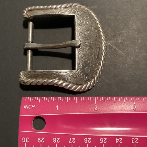 Vintage Silver Tone Swirl Western Belt Buckle 1.5" Belt 2.5" X 2.5" Gift, Style