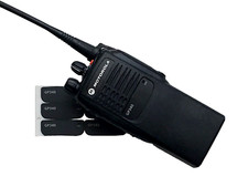 6 X CUSTODIA ANTERIORE LOGO ANTERIORE ETICHETTE PER RADIO MOTOROLA GP340 WALKIE TALKIE