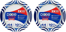 Dixie Ultra, Large Paper Plates, 10 Inch, 44 Count, 3X Stronger , Heavy Duty, Mi