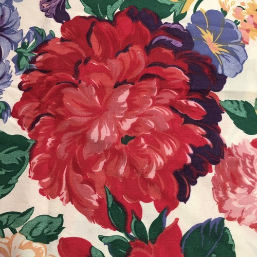 Vintage Stevens 2 Pillowcases Standard No-Iron Percale Bright Floral Ruffled USA - Picture 9 of 10