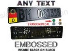 GERMAN BLACK ON BLACK, EURO STYLE TAG, BMW, European LICENSE plate, ANY TEXT
