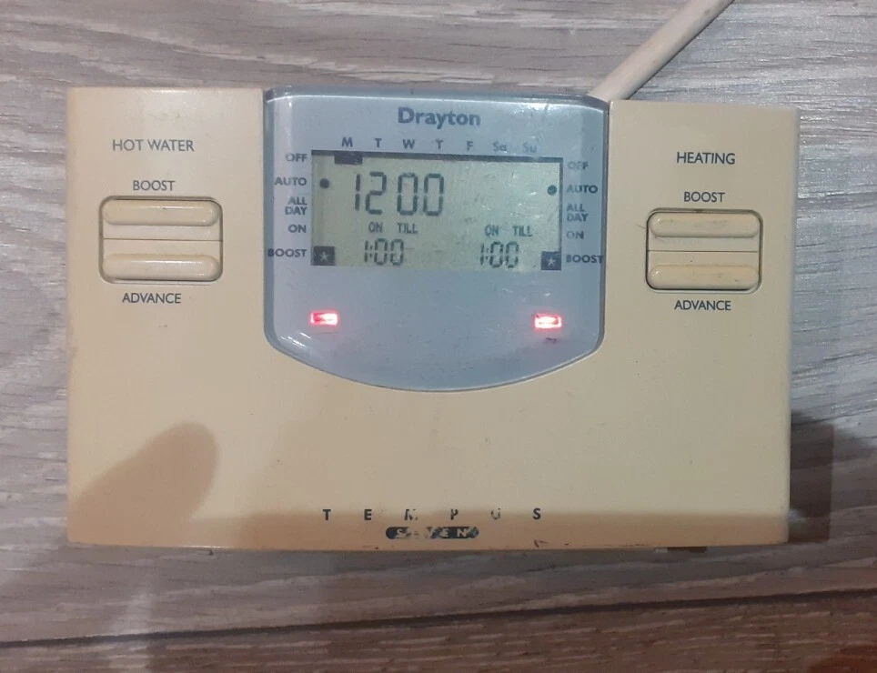 Drayton Tempus Seven 7 Day Two Channel Central Heating Hot Water Programmer  | eBay