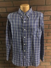 CHAPS Regular Fit Shirt Mens Long Sleeve Button Front Medium Purple Plaid B3-12