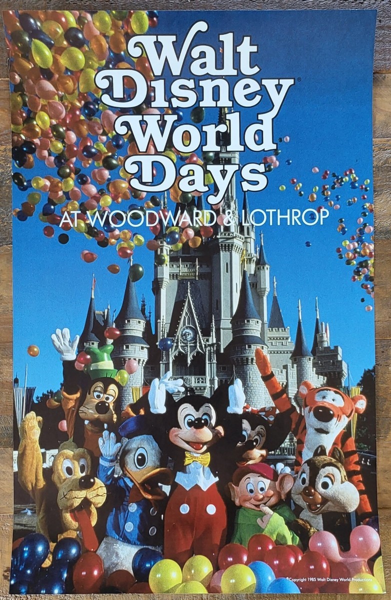 Walt Disney Productions 1985 壁掛け 1985 Vintage Walt Disney Days at Woodward and Lothrop Poster 12x18