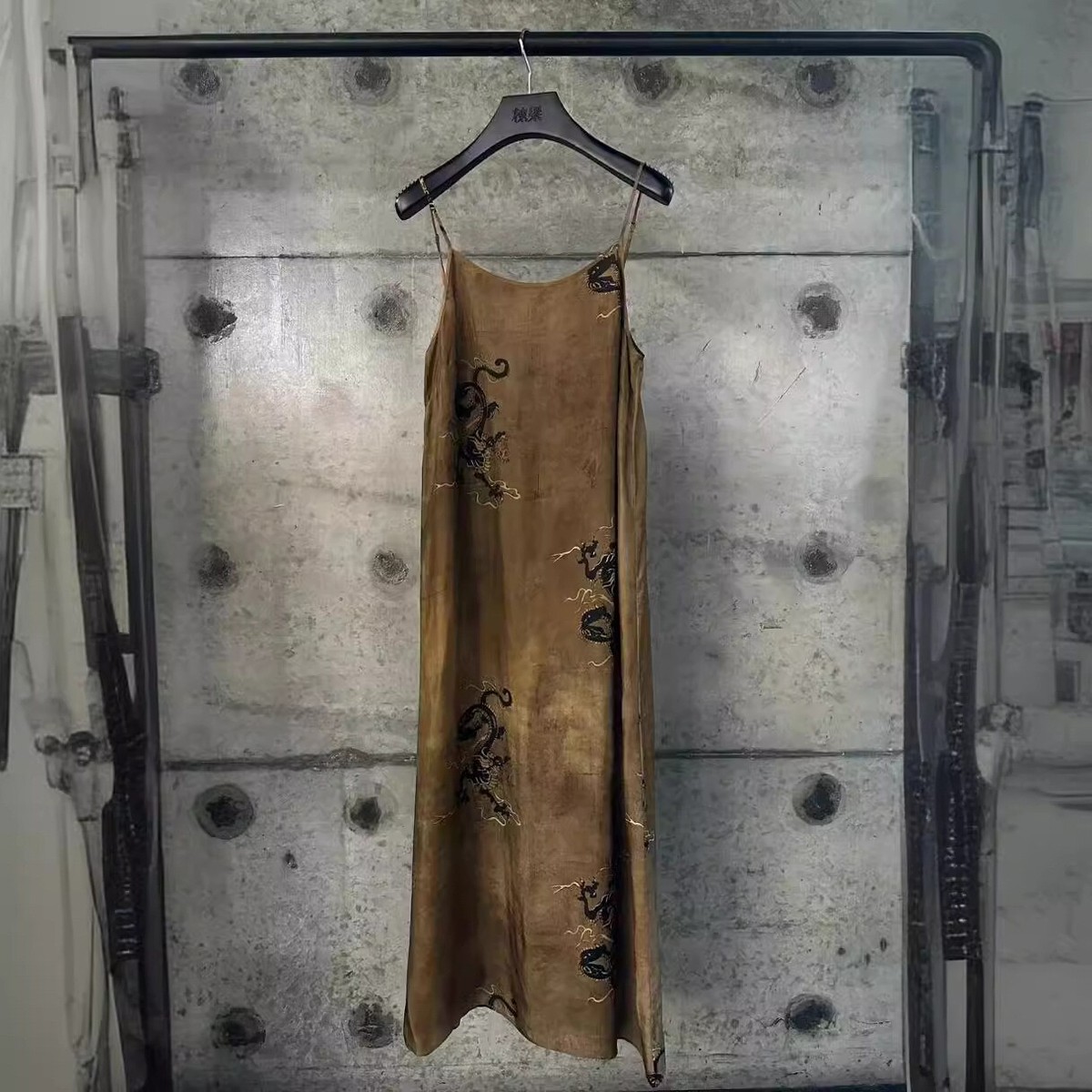 UMA WANG Dragon Print Camisole Dress for Women Chinese Style  