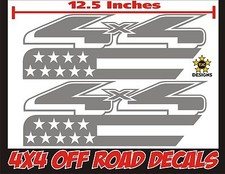 4x4 Truck Bed Decals Metallic Silver Set For Ford F150 Super Duty F-250 Ranger