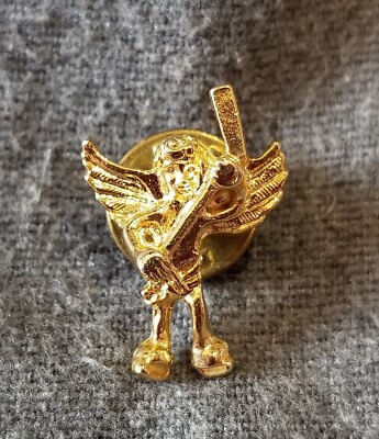 LMH Pin Pinback Tie Lapel Pendant HOCKEY GUARDIAN ANGEL Holding Stick ...