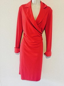red jersey wrap dress