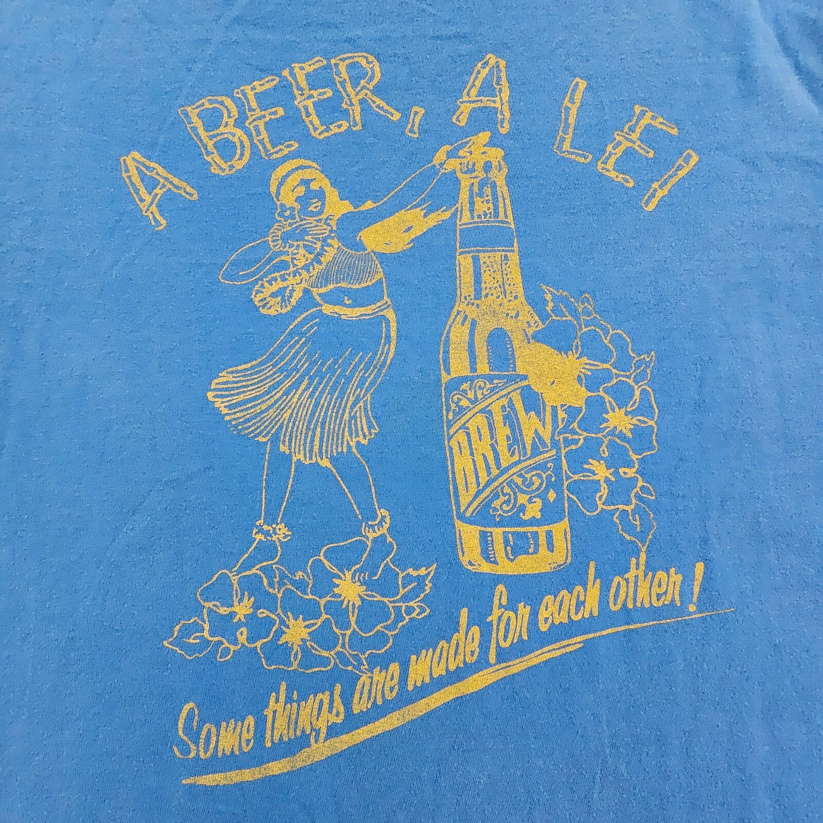 ALTRA T shirt uomo Beer Lei fatta l'uno per l'altro blu manica corta cotone L