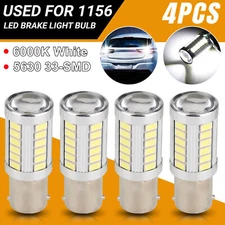 4x 1156 33-SMD LED Tail Brake Stop Backup Reverse Turn Signal Light Bulbs White