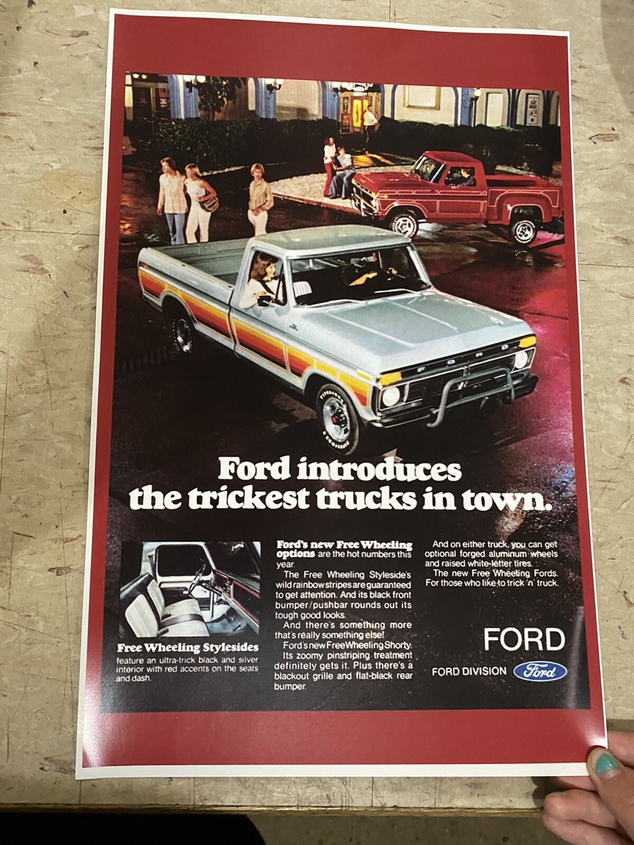 Ford Free Wheeling Vintage Truck Poster Advertisement Z813 | eBay