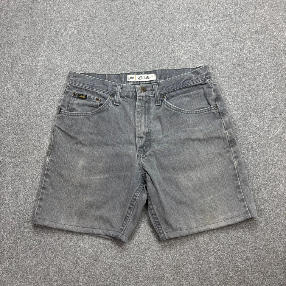 Lee Denim Shorts Adult W31 Grey Jorts Carpenter Relaxed Hip Hop Workwear Mens