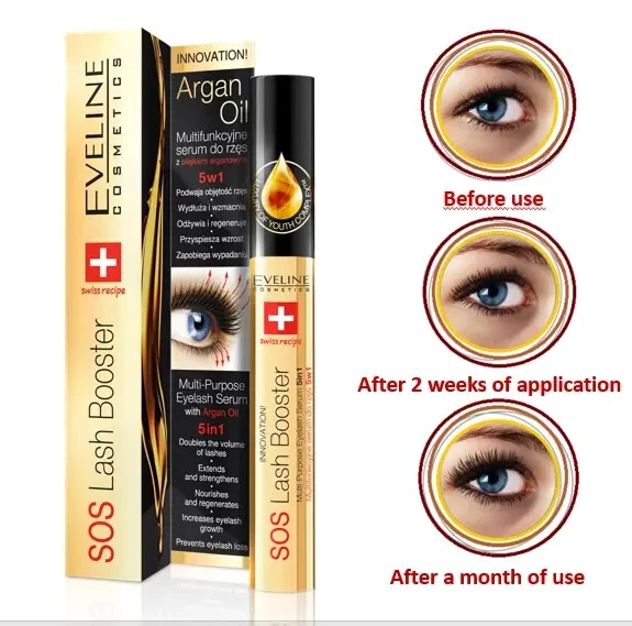 Eveline Cosmetics SOS Lash Booster Serum Eyelash Conditioner 5in1, 2x10ml - Image 4 of 4