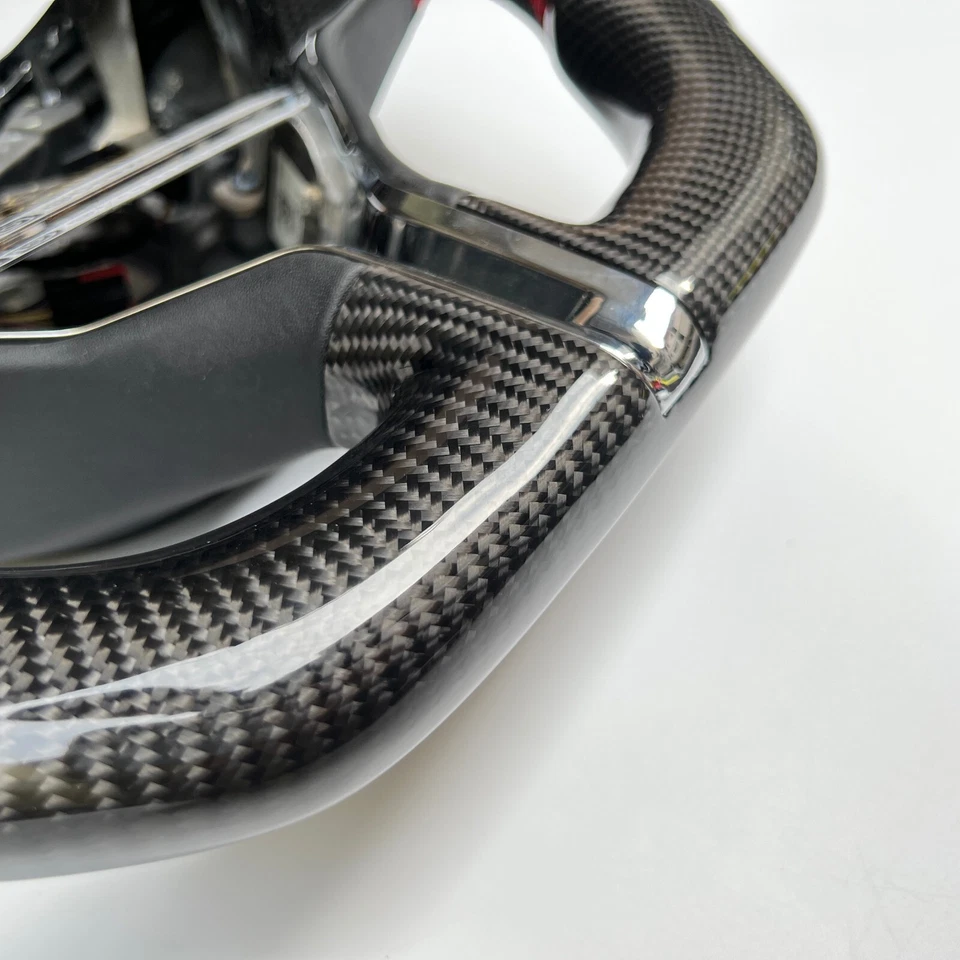 For  2014-2019 Maserati Ghibli M157 M156 Alcantara Carbon Fiber Steering Wheel - Image 2 of 4