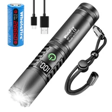 Super Bright LED Flashlight USB Rechargeable Zoom  Powerful Tactical Pen Light